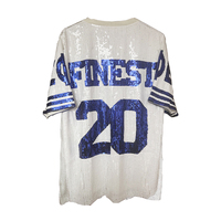 T-shirt à manches courtes pour femme, style hip-hop vintage, avec lettres Alpha White P Gold à sequins, pour la sororité Sigma Gamma, idéal pour la remise des diplômes