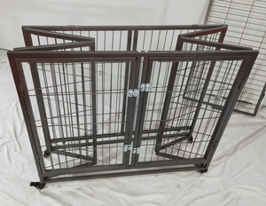 Kandang anjing tabung logam tugas berat portabel kandang anjing besar dapat dilipat dengan pemisah - Product Image 5