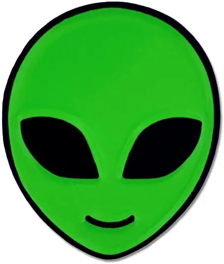 Green alien head science fiction soft enamel pin