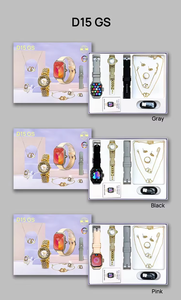 D15 Gs <span class=keywords><strong>Montre</strong></span> Connectée 2025 pour <span class=keywords><strong>Femme</strong></span>, Luxe A58 Plus Smartwatch, Ensemble de Montres Connectées 7 en 1 - Product Image 3