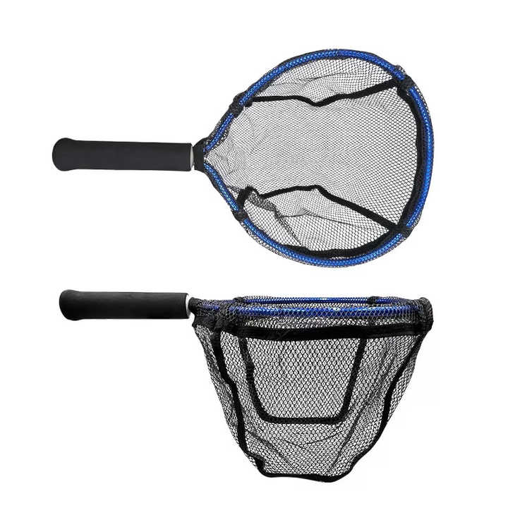 coated fishing net 27 Inch Foldable Floating Net, Tangle-Free Landing with Fixed Handle, Portable Fish Landing Net for Ranger Boat, Kayak & Trout Salmon Bass Fishing, Fishing Gear Gifts for The fish Mid-Length Carbon Fiber Fishing Net