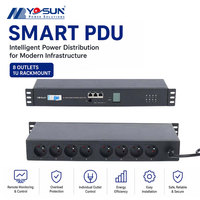 Unité de distribution d'alimentation (PDU) intelligente à 8 prises pour montage en rack avec contrôle et surveillance à distance pour armoire de serveur et rack réseau