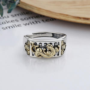Anillo ajustable con apertura de personalidad Vintage, anillo clásico de la fortuna de estilo chino, anillo Pixiu chapado <span class=keywords><strong>en</strong></span> oro de ábaco exquisito, Unisex - Product Image 4