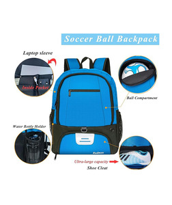 Sac <span class=keywords><strong>à</strong></span> dos de sport pour ballons de football, basketball, volleyball, avec compartiment pour chaussures <span class=keywords><strong>à</strong></span> crampons et ballons, et pochette pour ordinateur portable, idéal pour les voyages, l'école et les équipes - Product Image 3