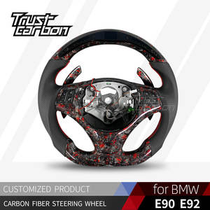 Volante Deportivo de Fibra de Carbono Forjado Personalizado para <span class=keywords><strong>BMW</strong></span> Serie 3 <span class=keywords><strong>E90</strong></span> E92 X3 M3 330i <span class=keywords><strong>330d</strong></span> Coupé 335i Coupé 318i 2003-2012 - Product Image 2