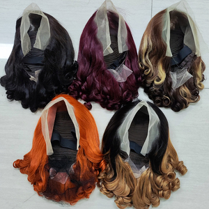 Letsfly 10A 200% Densidad 613 #   Cabello Virgen Brasileño Ondulado Suelto 13x4 para Pelucas Bob de 10-16 Pulgadas, Color Castaño Claro - Product Image 3