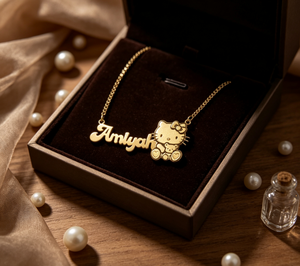 Collana Personalizzata con Nome, Collana Cartoon in Acciaio Inossidabile Placcato Oro, Unisex per Donna e Bambini, Vendita all'Ingrosso - Product Image 1