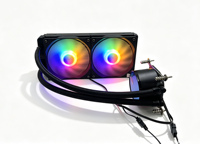 Refroidisseur de processeur liquide pour PC, double PWM ARGB 240 mm AIO, refroidissement par eau, roulement à billes en aluminium, dissipateur thermique pour boîtier d'ordinateur Intel 220 W