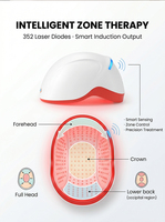 352 Dioda Laser VCSEL 650nm Helm Laser Terapi Cahaya Merah Kontrol APP Nirkabel LLLT untuk Rambut Rontok