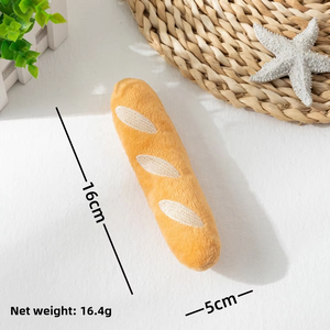 קריקטורה חמודים בצורת לחם חמוץ חיית מחמד קטיפה צעצוע רך עמיד catnip-שימוש פנימי אינטראקטיבי כלבים & צעצוע חתול - Product Image 2