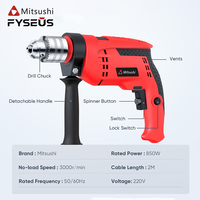 Fyseus 850w 13mm Jeu de forets à percussion Perceuse compacte