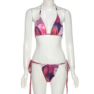 <span class=keywords><strong>Micro</strong></span> Bikini Tenues Femmes Maillots De Bain Sexy Halter Soutien-Gorge Mémoires Co-<span class=keywords><strong>Ord</strong></span> À Lacets Sous-Vêtements De Bain Beachwear 2 Pièces Ensemble - Product Image 5