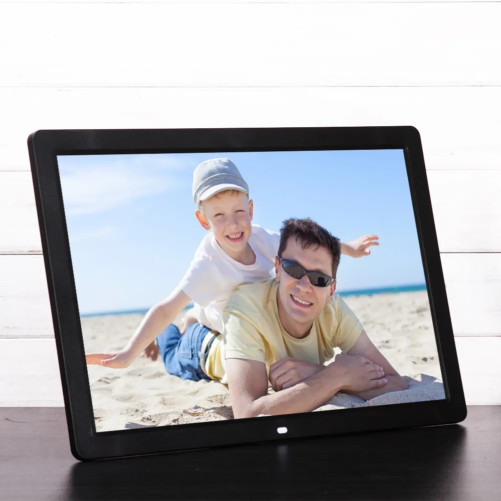 Top Sale black 17 Inch Portable Use Digital Photo Frame Easy Setup to Play almost format Photos and Videos