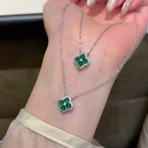 S925 Pure <b>Silver</b> Elegant French Temperament High-End Gentle Feel Natural Water Foam Jade <b>Rose</b> Gourd <b>Necklace</b> Fine Pendant - Product Image 4