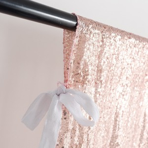 10 * 10ft đám cưới Backdrop rèm cửa vàng sáng bóng sequin Swag sân khấu màn đứng khung trang trí rèm cho Đảng tổ chức sự kiện - Product Image 5