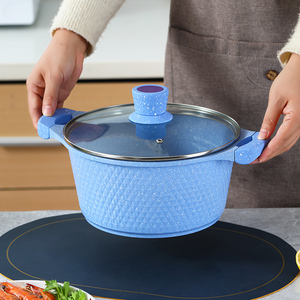 Chất Lượng Cao 10 Mảnh Không Dính Die-Cast Nhôm Đồ Nấu Nướng Đặt Đặc Biệt Bếp Gas Hộ Gia Đình Bền Vững Kim Loại Glass Bìa Nồi - Product Image 4