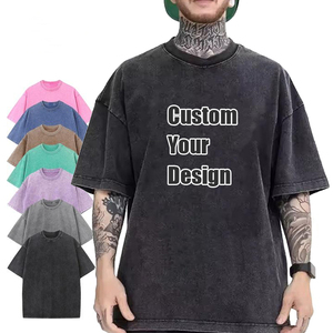 Camiseta vintage de algodón para hombre, estilo streetwear, con logotipo personalizado impreso en serigrafía, diseño de camiseta con lavado ácido para hombre. - Product Image 5