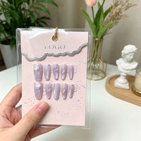 Custom Logo Eco-Friendly Recycled Materials Nail Display Card Speckle Printing Silver Foil Border Thick Rigid Paperboard for