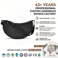 Luxury Customization Crossbody Shoulder <strong>Bag</strong> <strong>Men</strong> Women Black Medium Crescent Style Zipper Closure Letter Pattern Logo