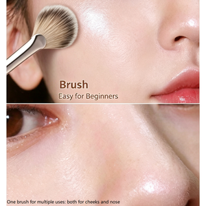 Pinceau éventail simple pour maquillage, poils synthétiques véganes, logo personnalisé, marque privée, pour contour et blush, vente en gros - Product Image 5