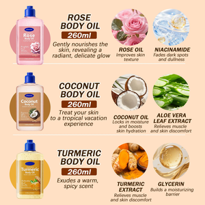 Huile de massage essentielle pour le corps, pour éclaircir la peau, hydrater, collagène, huile de noix de coco pour le corps - Product Image 3