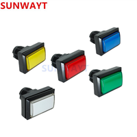 Bouton poussoir lumineux rectangulaire 50*33mm 12V avec micro-interrupteur et accessoire de jeu LED pour boutons d'arcade de Machine de jeu d'arcade