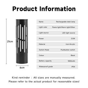 โคมไฟตั้งโต๊ะโลหะหรี่แสงได้3สีแบบพกพา, โคมไฟตั้งโต๊ะ LED ชาร์จ USB-C ได้สำหรับตกแต่งห้องนอน/บ้าน/ห้องรับประทานอาหาร - Product Image 6