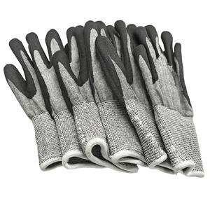 Guantes de mano anticorte de punto sin costuras Guantes de trabajo industriales de nitrilo Sandy Guantes de mano personalizados negros - Product Image 1