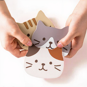 Cute Cartoon Cat Table Coaster – Ceramic Heat-Resistant Mat for Cups & Mugs, Modern Kitchen Coffee Drink Mat - Product Image 3