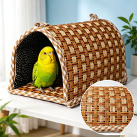 Neue Handgewebte Moderne Vogelnestmatte Atmungsaktives Ganzjahres-Bett für Papageien & Hamster Abnehmbar Waschbarer Stoff