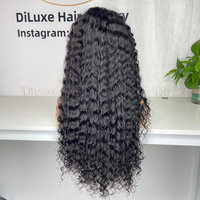 DiLuxe Cheveux Humains Brésiliens en Gros Ondulés Profonds HD pour Perruque avec Dentelle Transparente et Petits Nœuds