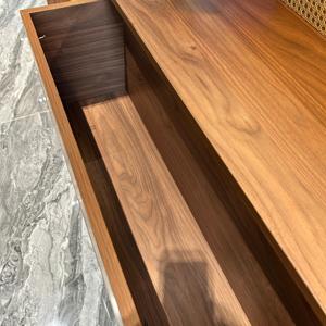 Librería de Nogal Fabricada en China con Diseño de Ratán, Almacenamiento Multifuncional para Estudio, Sala de Estar, Cafetería <span class=keywords><strong>y</strong></span> Biblioteca - Product Image 4