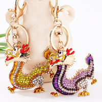 Porte-clés Dragon en Strass, Anneaux Porte-clés Zodiaque pour Sacs, Porte-clés Dragon en Strass Attrayants pour Sacs et Clés