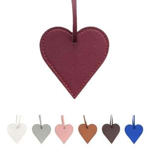 European and American style PU leather keychain, heart-shaped charm, multi-functional <b>bookmark</b>, gift pendant, bag key charm - Product Image 2