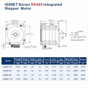高扭矩 86mm NEMA 34 集成步进电机 RS-485 通信 12.5Nm 18-80VAC / 24-110VDC 用于工业自动化 - Product Image 3