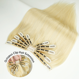 ต่อผมแบบคลิปหนีบติดเร็ว ยี่ห้อ Octopus Clip, <span class=keywords><strong>ผม</strong></span>แท้ 100% แบบมองไม่เห็น ต่อผมแบบชิ้นเดียว ขายส่งสำหรับร้านขายอุปกรณ์เสริมสวย - Product Image 3