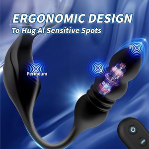 Chiyuan Model L--1618 Alat Pijat Prostat Pria 2-in-1 dengan Remote Control, Anal Plug Bergetar, Cock Ring Mini Bullet Buatan Guangdong - Product Image 4