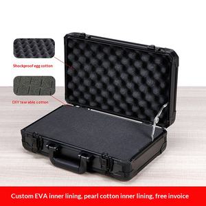 <span class=keywords><strong>Maletín</strong></span> Portaherramientas Personalizado de Aluminio Negro, Caja de <span class=keywords><strong>Herramientas</strong></span> para Uso Doméstico, Peluquería, <span class=keywords><strong>Maletín</strong></span> con Cerradura de 15 Pulgadas, Caja de Seguridad - Product Image 4