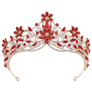 Nouvelle collection : Grande <span class=keywords><strong>couronne</strong></span> de cheveux en alliage, style européen et américain, ornée de fleurs et de diamants, pour mariée, <span class=keywords><strong>mariage</strong></span>, bal de promo, anniversaire, concours de beauté - Product Image 5