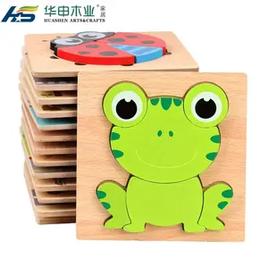 high quality children's diy toys puzzle wooden model wooden pet puzzle toys from wood