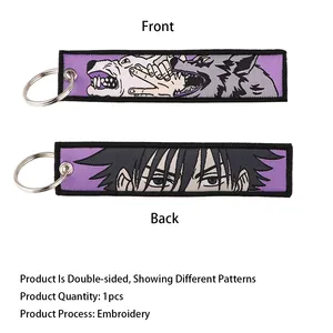 Llaveros bordados de Anime japonés, etiqueta de costura de punto de cruz <span class=keywords><strong>para</strong></span> motocicletas, llaveros de amigos, llave de moda - Product Image 2