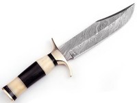 Maßgefertigtes Handgemachtes DIY OEM Zafar Traders ZT.14 Damaszener Stahl Jagdmesser 8-Zoll-Klinge 4mm Dicke Knochen+Horn-Griff