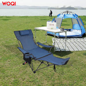 Silla Plegable para Acampar al Aire Libre WOQI, Marco de Aluminio, Tela Oxford, Ligera, Portátil, Reclinable, Silla de Jardín, Azul Marino - Product Image 2