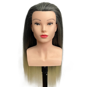 Tête de mannequin de <span class=keywords><strong>coiffure</strong></span> homme pour formation, style lisse, 35 cm, en soie mélangée, compatible avec la livraison directe - Product Image 5