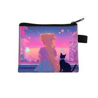 Monedero Pequeño de Poliéster con Diseño de Sailor Moon para Niños y Niñas de Primaria, Estampado Veraniego y Dulce