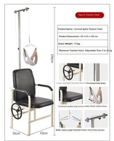 Chaise de traction cervicale de luxe en tissu lin, dispositif de traction cervicale renforcé pour la thérapie à domicile