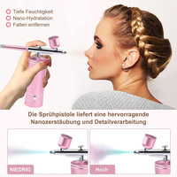 Nano brouillard pulvérisateur Mini compresseur d'air Kit Air-Brush peinture pistolet aérographe pour Nail Art tatouage artisanat gâteau
