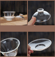 Ensemble cadeau de thé Gaiwan en verre borosilicate fait main, design classique écologique de 200 ml, pour le café et le thé