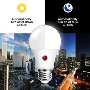 Bóng Đèn LOHAS 9W Dusk To Dawn A19 Bóng Đèn Cảm Biến LED Ánh Sáng Ban Ngày 5000K Tự Động Bật/Tắt Để Chiếu Sáng Gia Đình - Product Image 2