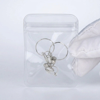 Pochette zippée transparente en PVC haute clarté refermable avec coins arrondis pour bijoux et petits emballages cadeaux